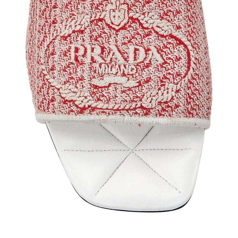 Prada ricamo jacquard slides